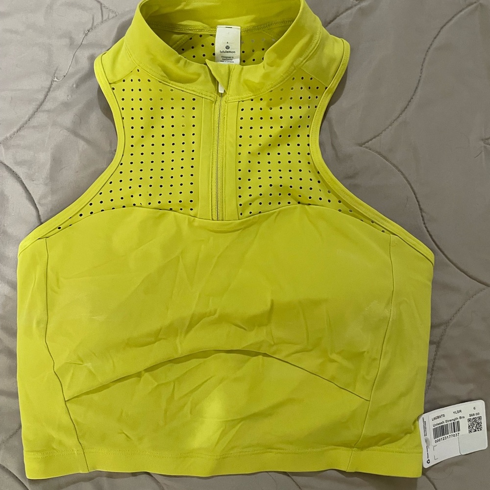 Lululemon Unleash Strength Bra size 6 yellow